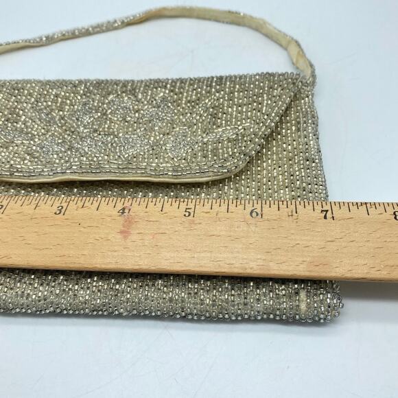 Vintage 60s Richere Bag by Walborg Japan Gold Hand Made Beaded Evening Purse - Picture 7 of 10